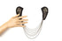 Black Gunmetal Beaded Applique with Necklace Chains Epaulette Patch